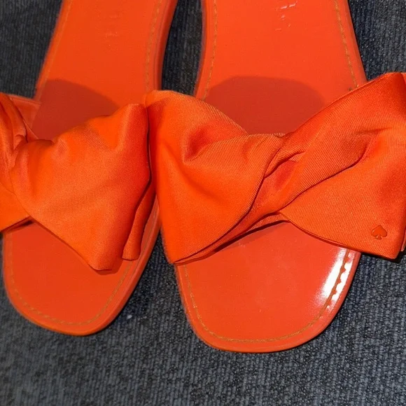 Kate Spade Vibrant Orange Bow Sandals - Picture 3 of 5